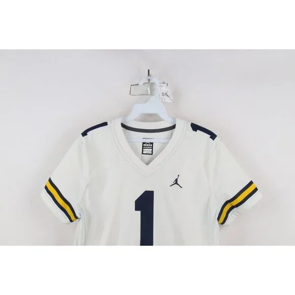 Nike Air Jordan Boys Medium Jumpman University of Michigan Football Jersey White